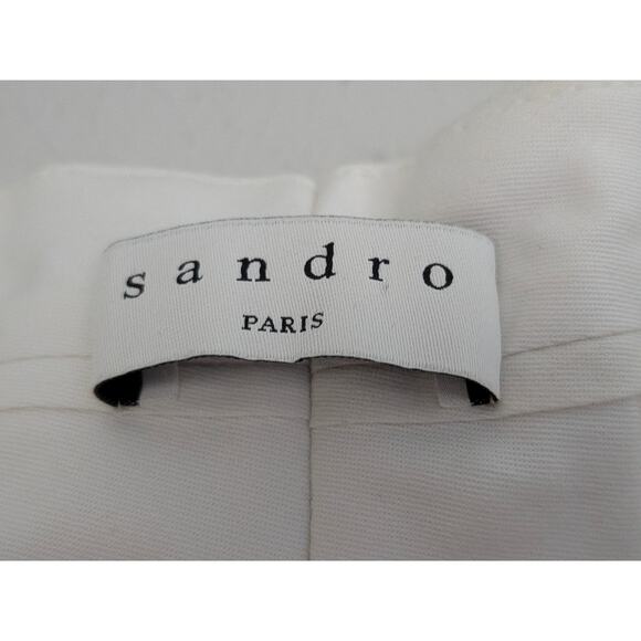 NWT Sandro Paris Wide Leg Linen Blend Pants Ecru FR 40 US 8 Trousers High Waist - Picture 3 of 9